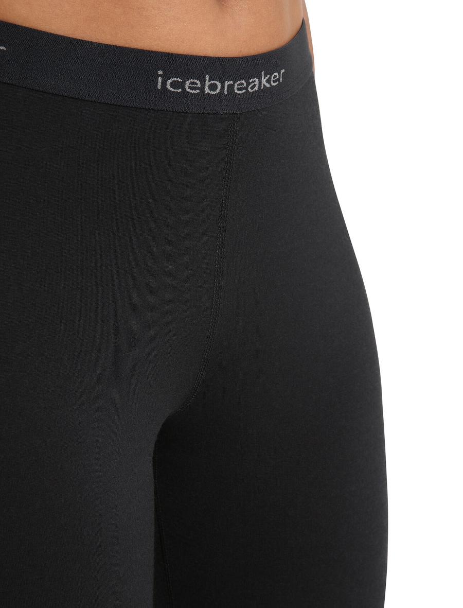 Icebreaker Merino 200 Oasis 3/4 Thermal Leggings Naisten Base Layers Mustat | FI 1872VRWD